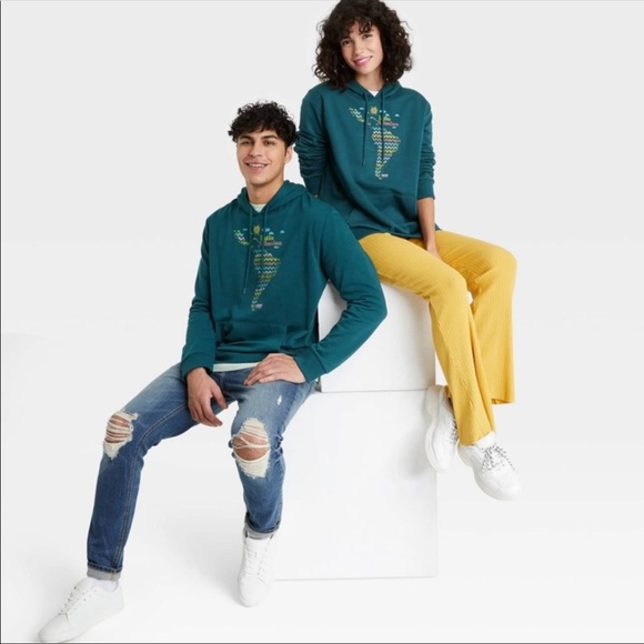 Latin America Hooded Sweatshirt NWT teal blue - Picture 3 of 7